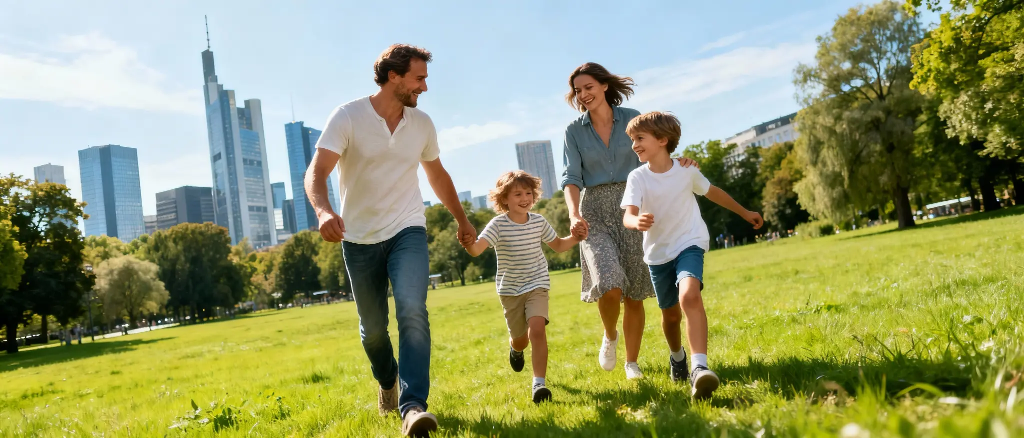 Glückliche Familie im Park